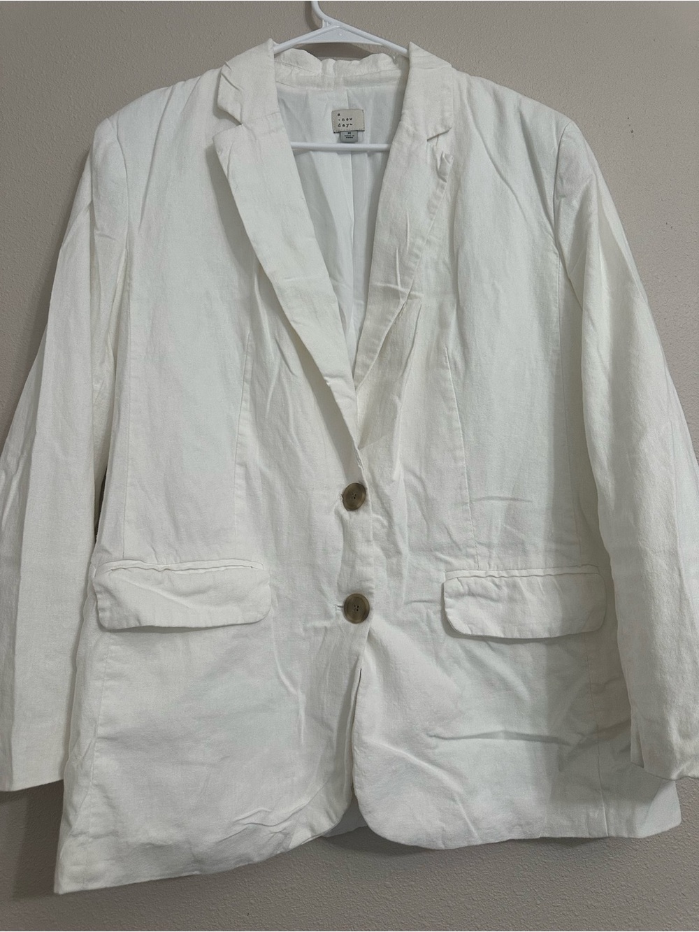 a new day White Linen-Blend Women's Blazer